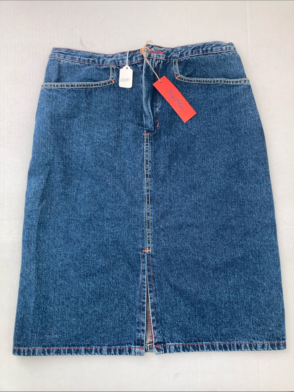 Classic Dark Blue Denim Women’s Pencil Skirt Size Medium New by Big Blue in USA